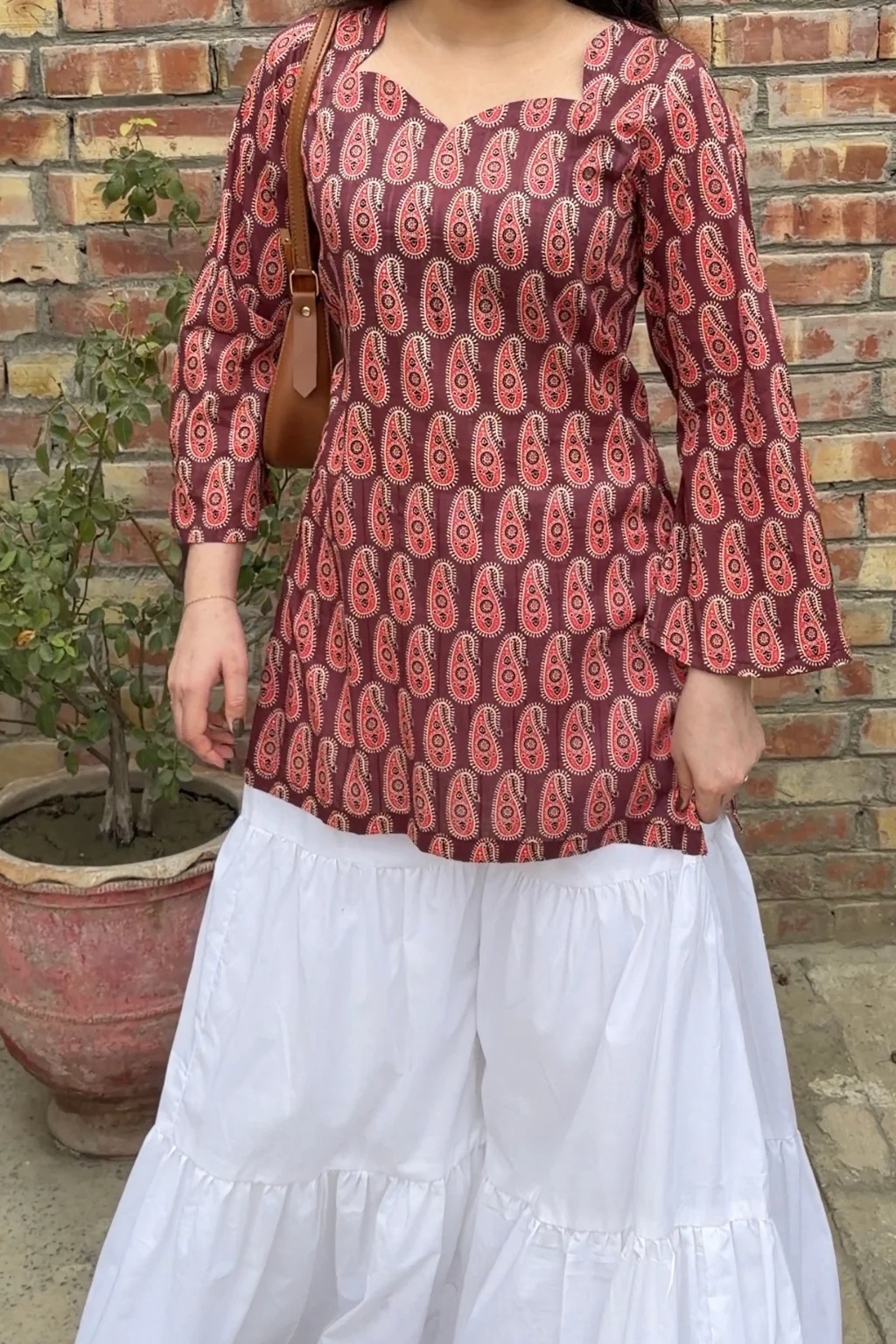 MAROON MUGHAL CORSET KURTI