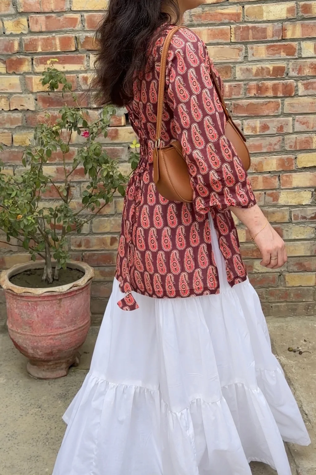 MAROON MUGHAL CORSET KURTI