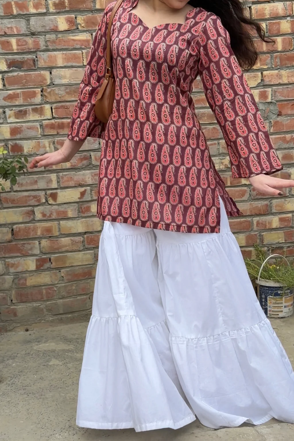 MAROON MUGHAL CORSET KURTI
